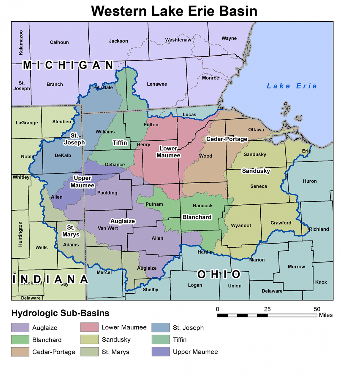 Western Lake Erie Basin Map